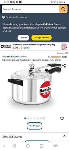 hawkins branded pressure cooker aliminium