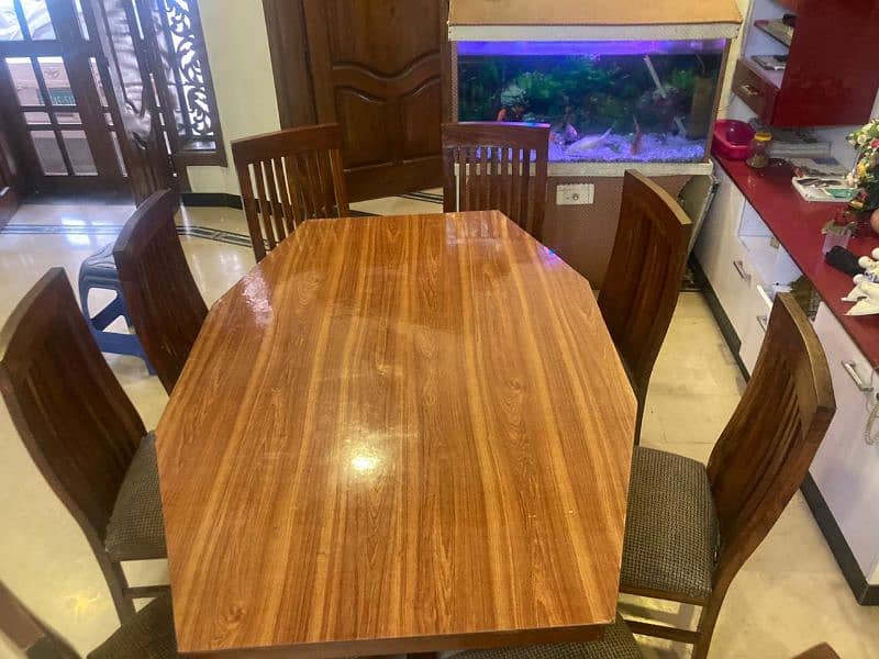 Wooden Dining Table 6FT Lenght 4Ft Width With 8 Chairs 1