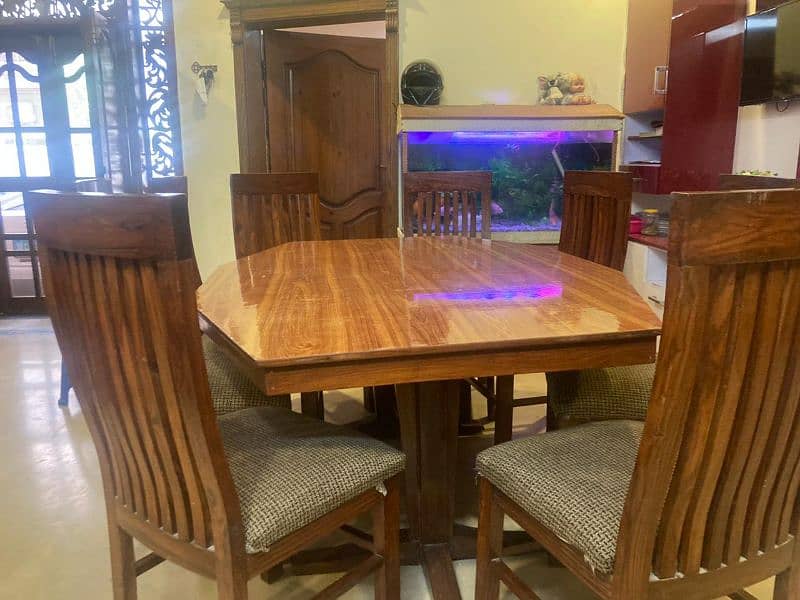 Wooden Dining Table 6FT Lenght 4Ft Width With 8 Chairs 2