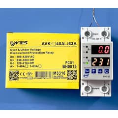 Entes 63A ADJUSTABLE VOLTAGE OVER AND UNDER PROTECTOR RELAY BREAKER W