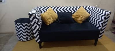 2 seater sofa with 2 ottomans