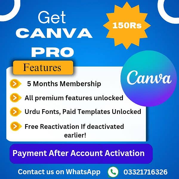 Canva pro for 6 months just in 250Rs 0