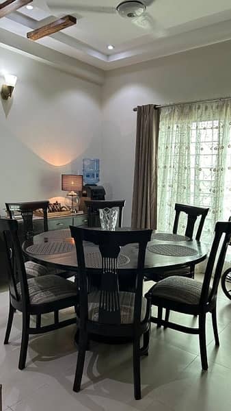 Elegant Dark Brown Dining Table with 6 Chairs for Sale 0