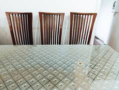 Glass Dining Table with 6 Chairs