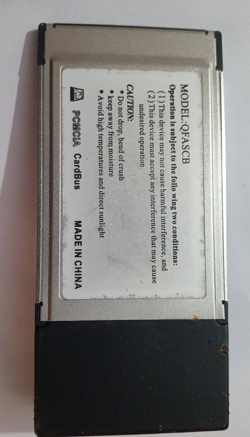 USB 2.0 Cardbus Model QFASCB PCMCIA 1