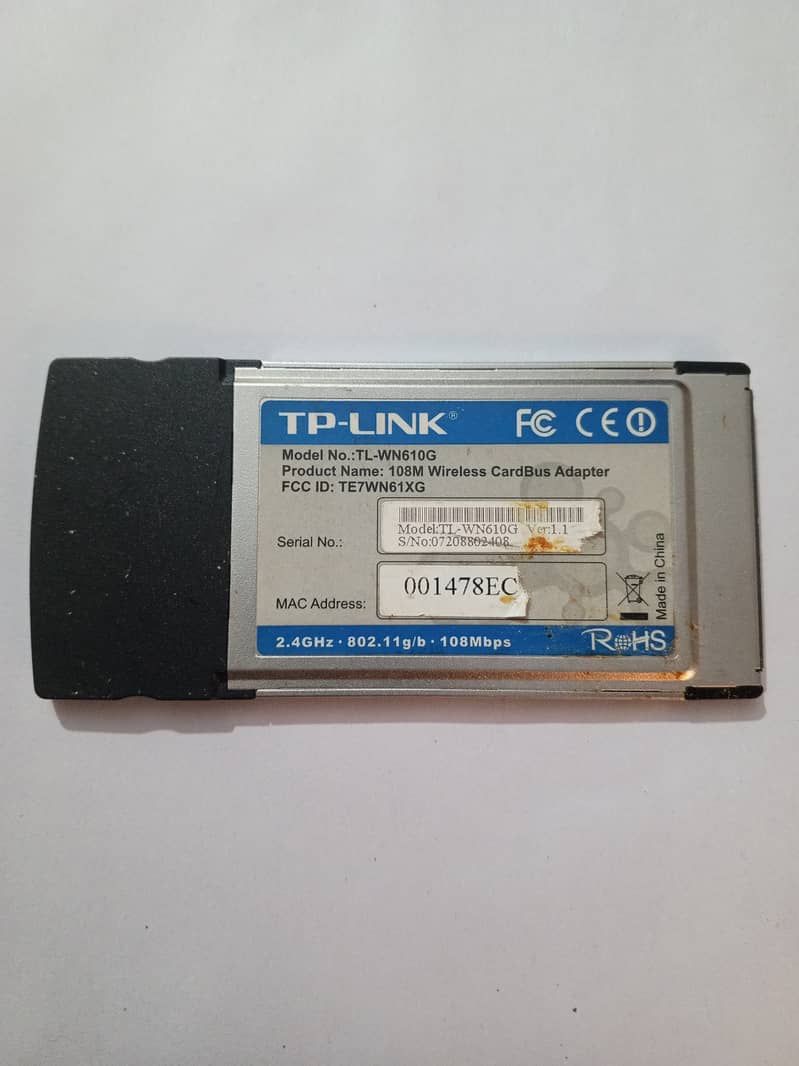 TP-Link Wireless Cardbus LAN Adapter PCMCIA TL-WN610G 1