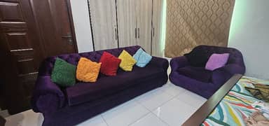 5 Seater Full Sofa Set 3x1x1 with 10 Cushion Free 0