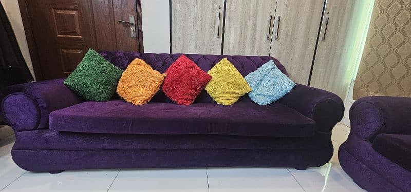 5 Seater Full Sofa Set 3x1x1 with 10 Cushion Free 12