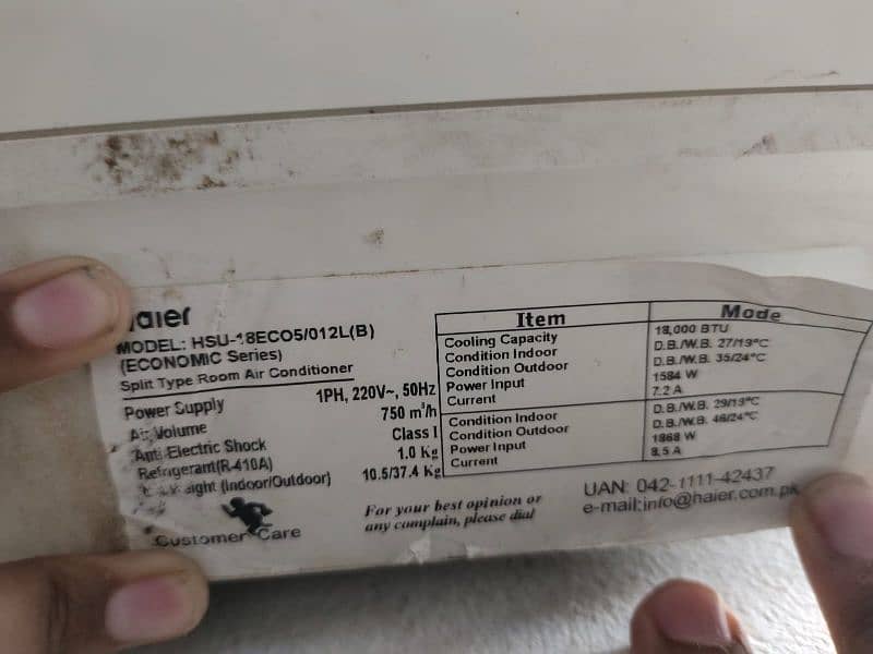 Haier HSU 18ECO5/012L(B) 
Non-Inverter Split AC. 2