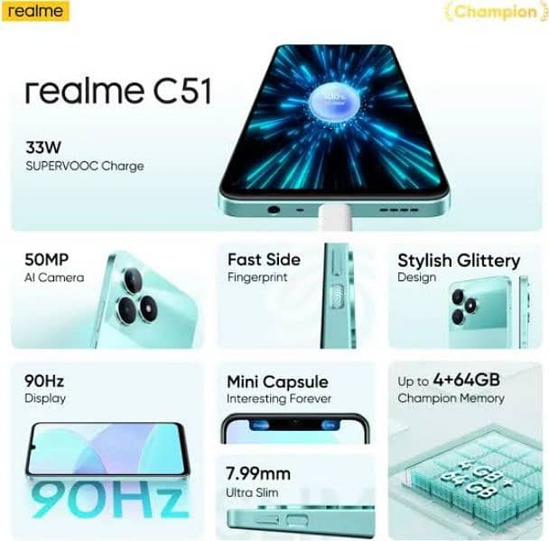 Realme C51 4Gb/128Gb Brand new Condition Complete box 4