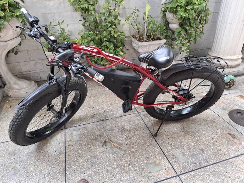 Hybrid Mountain FAT Tyre Bicycle Red 10