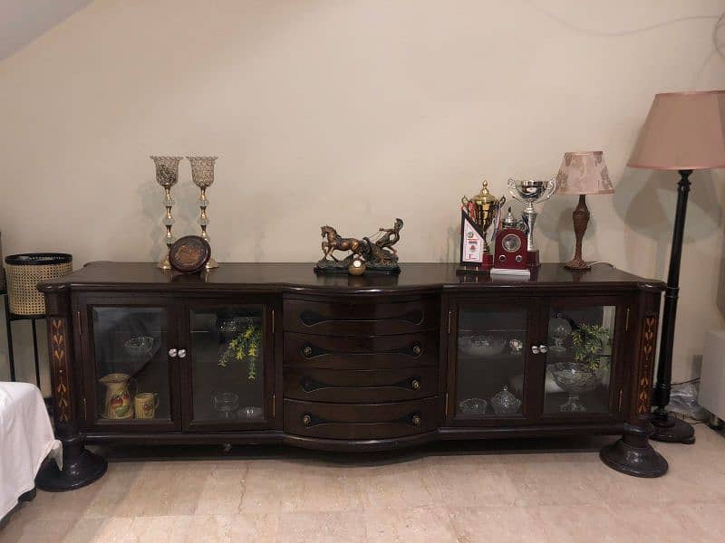 imported teak wood console table 0