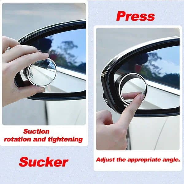 Upgrade Blind Spot Mirrors, 360 Degree Adjustabe Wide  View For Car 3