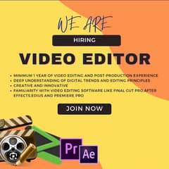 Need video editor | Junior Video Editor