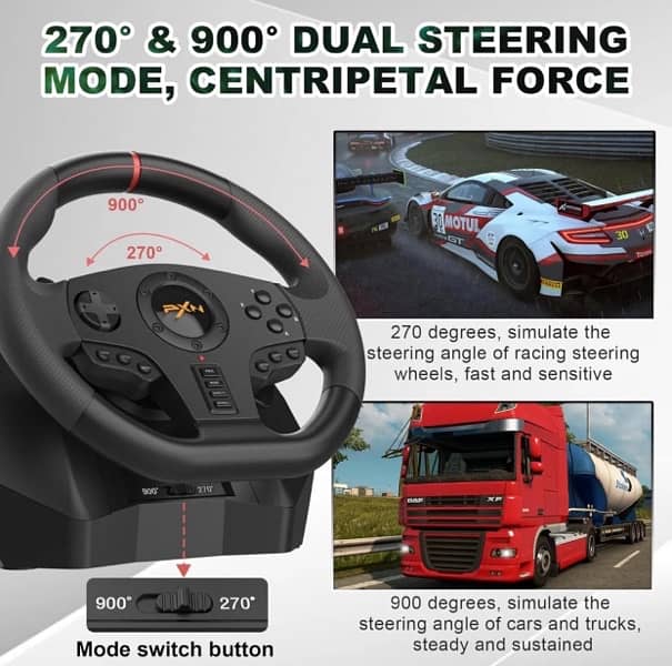 PXN V900 Steering Wheel Gaming - 270/900° 1