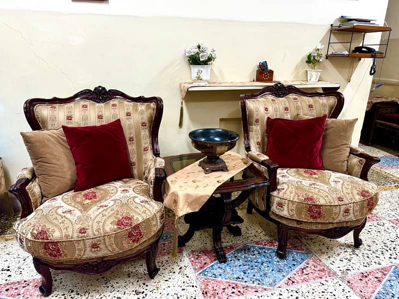 Elegant Pure Chinioti Sofa Set for Sale (5 Seater) 8