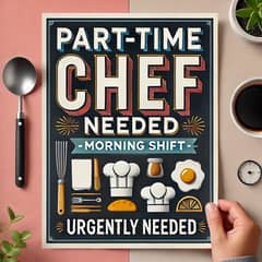 available Expert Chef needed part-time Morning from 10am