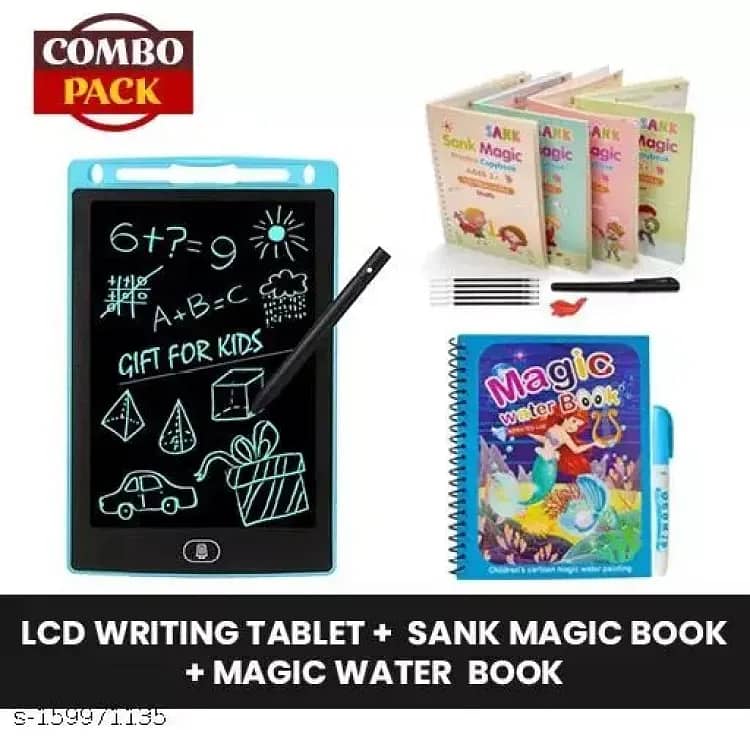 3-in-1 Deal Kids Learning Package |Magic Book, Water Book, Tab 0