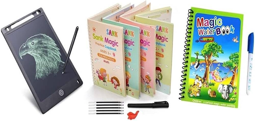 3-in-1 Deal Kids Learning Package |Magic Book, Water Book, Tab 1