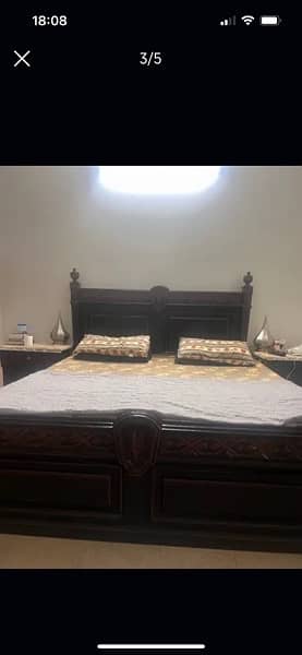 King size bed with 2 side tables, dressing table& bedroom chai a table 1