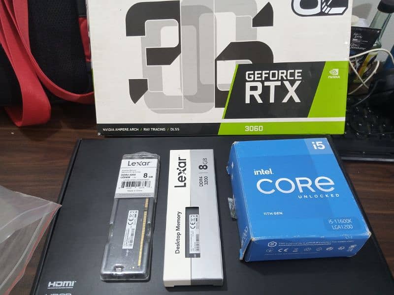 palit rtx 3060 , i5 11600k , lexar 16gb ram , cooler master aio 4