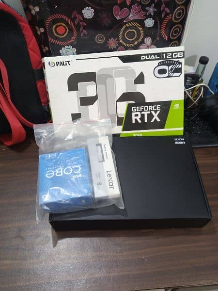 palit rtx 3060 , i5 11600k , lexar 16gb ram , cooler master aio 17