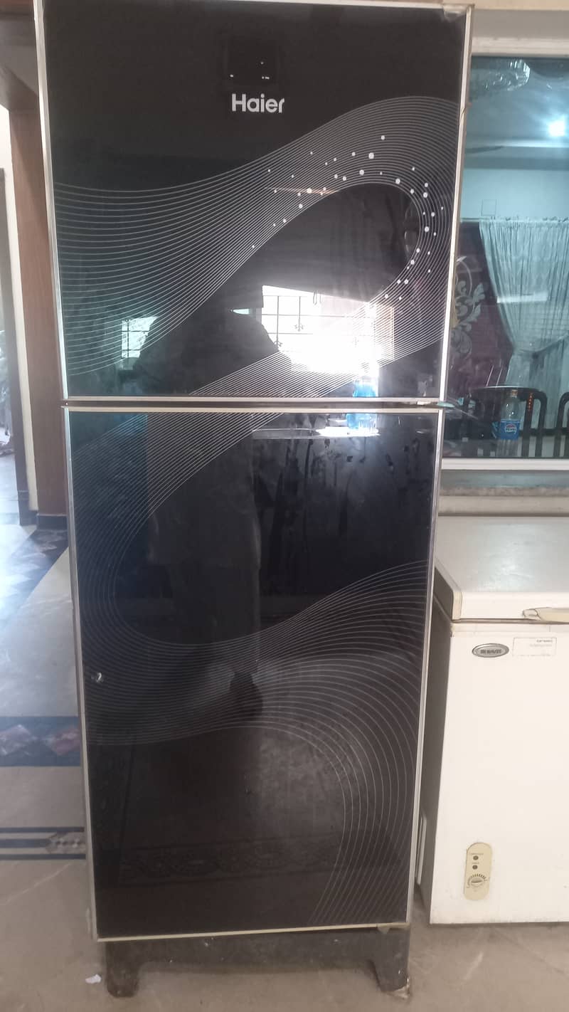 Full size haier freezer sales glass door in good conditions 2