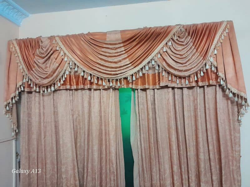 1 free pair of brown curtains A set of double curtains for sale, 3