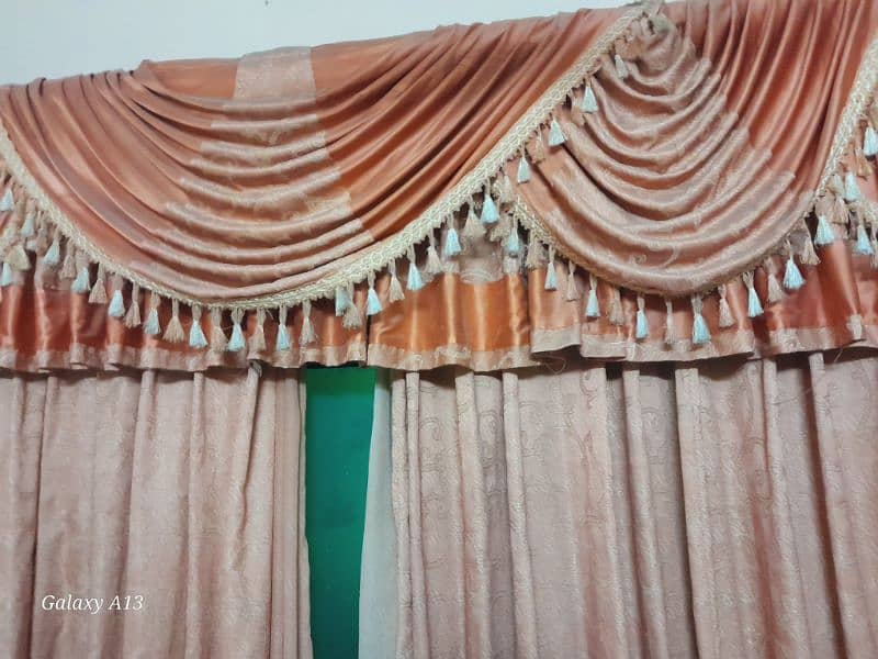 1 free pair of brown curtains A set of double curtains for sale, 4