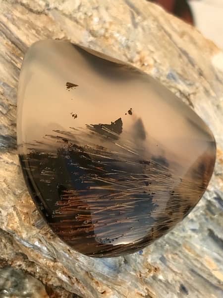 antique hairy dendritic agate gemstone 3