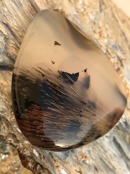 antique hairy dendritic agate gemstone 4