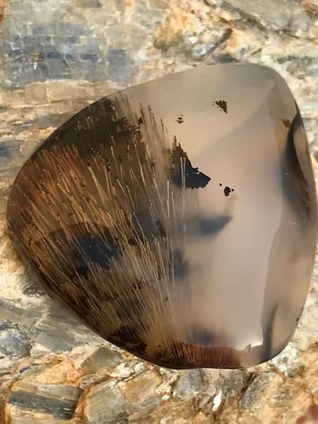 antique hairy dendritic agate gemstone 7