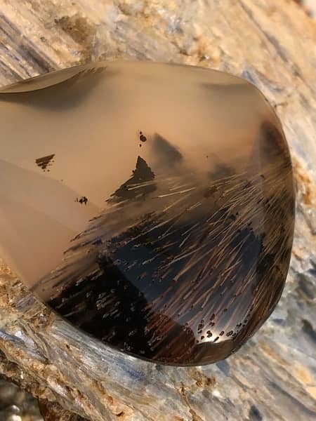 antique hairy dendritic agate gemstone 10