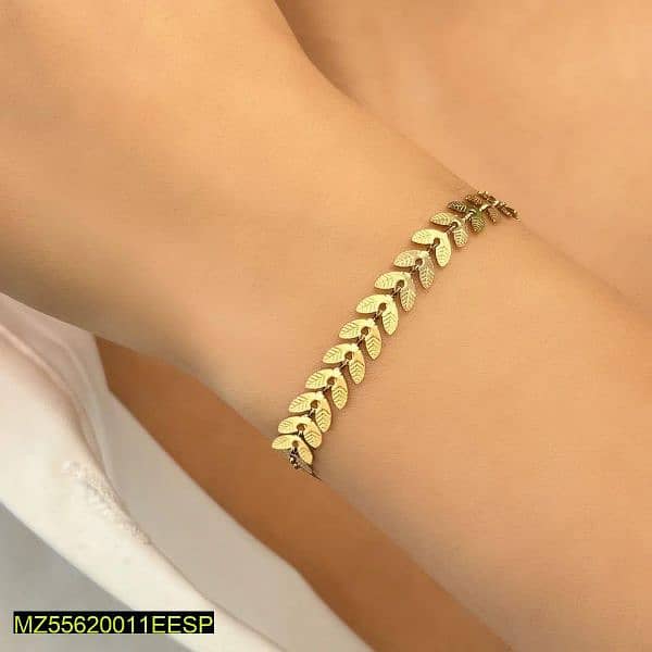 Elegant Trendy Leaf Style Chain Bracelet – Alloy, 1 Pc, MZ55620011EESP 0