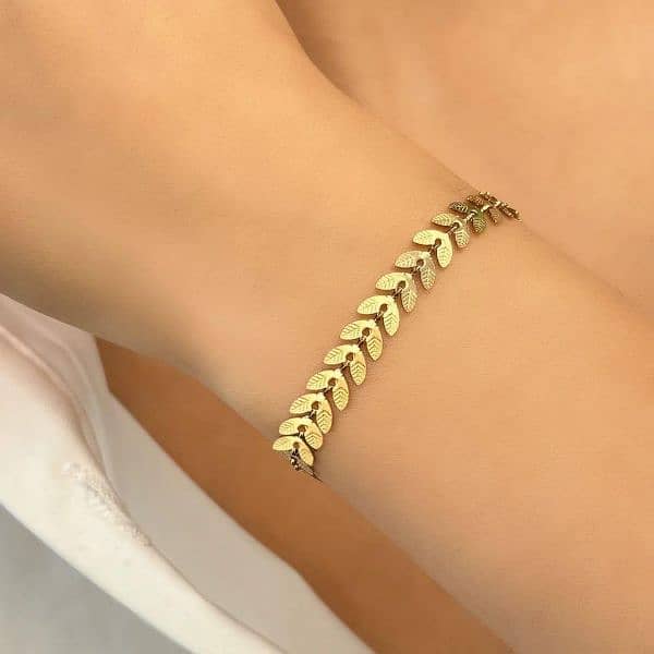 Elegant Trendy Leaf Style Chain Bracelet – Alloy, 1 Pc, MZ55620011EESP 3