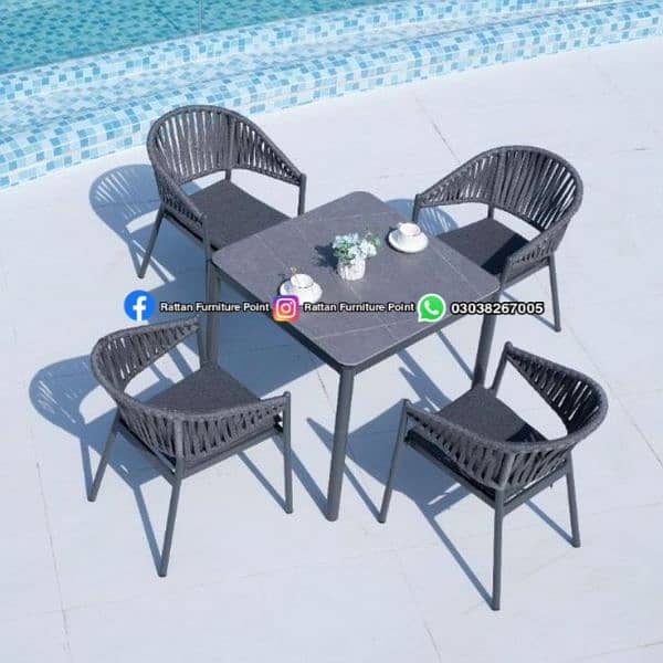 Dining table outdoor indoor Best quilty rattan furniture 4