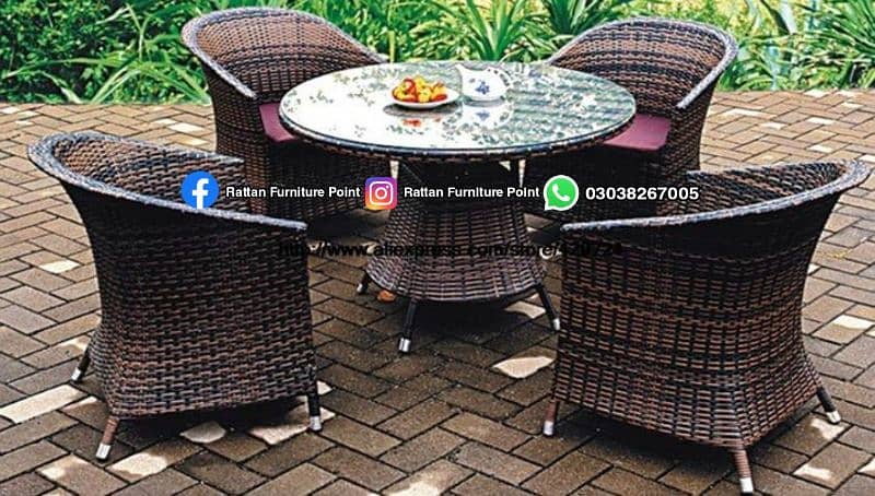 Dining table outdoor indoor Best quilty rattan furniture 5