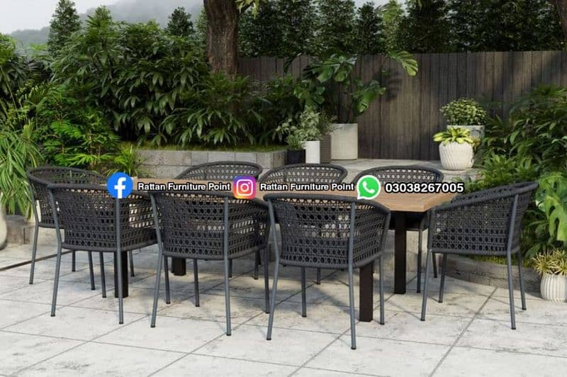 Dining table outdoor indoor Best quilty rattan furniture 6