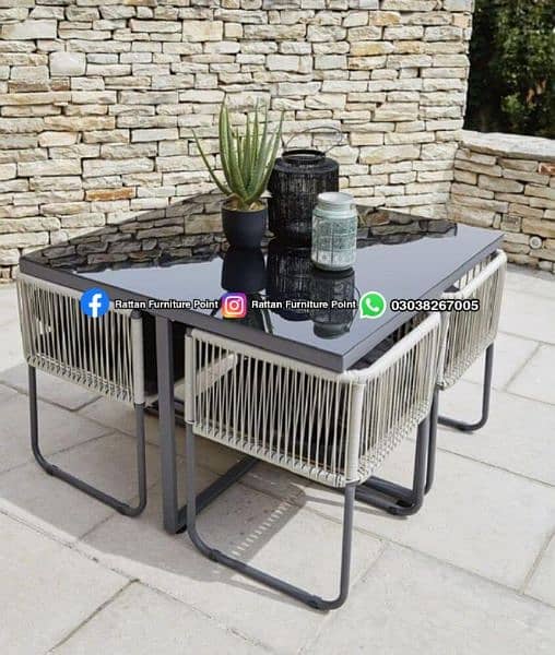 Dining table outdoor indoor Best quilty rattan furniture 8