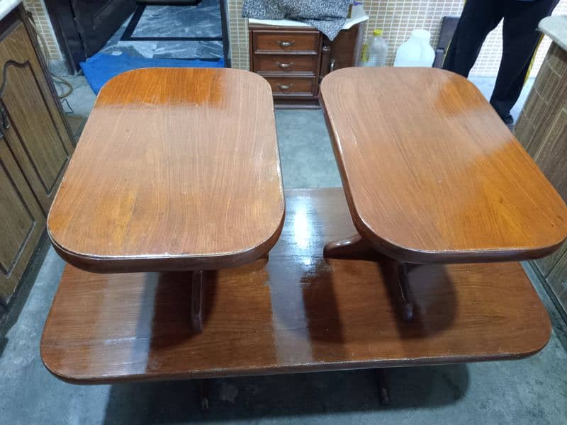 Three piece wooden table set 0