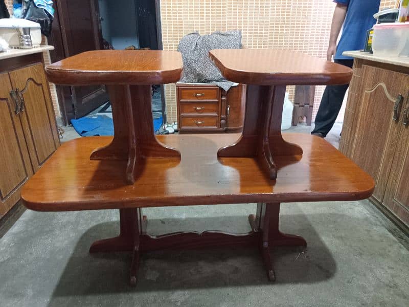 Three piece wooden table set 1