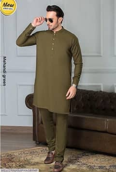 Men’s stitched shalwaar kameez suit dark greenish colour