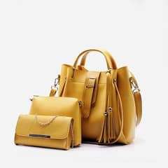 3 Pcs Women;s Beautiful PU Leather Shoulder Bag