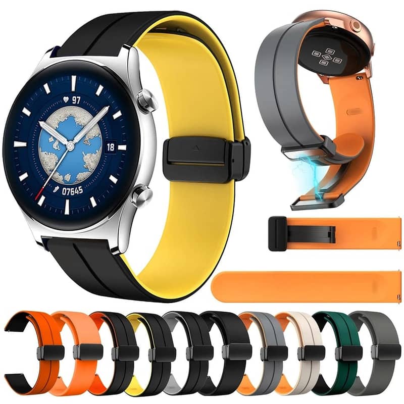 22mm smart watch straps magnetic Two color Lock Silicone Strap Band f 0