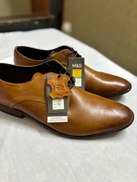 M&S Pure Brown Leather Formal Shoes 0