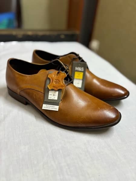 M&S Pure Brown Leather Formal Shoes 3