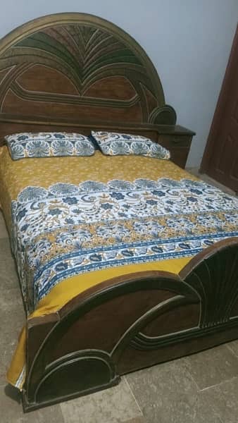 bed with mettres wooden bed good condition 5