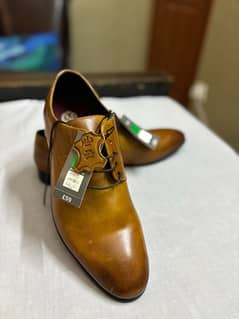 M&S Pure Brown Leather Formal Shoes