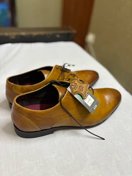 M&S Pure Brown Leather Formal Shoes 1