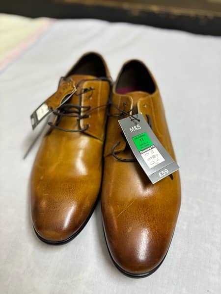 M&S Pure Brown Leather Formal Shoes 2